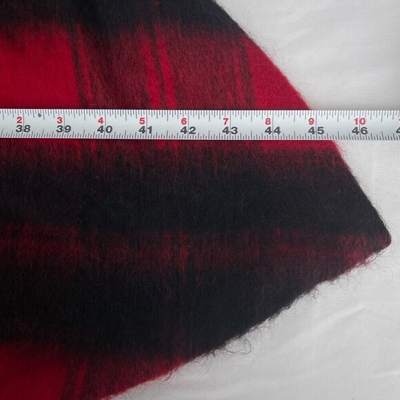 Vintage 60's D.W. Gally Wool Cape‎ Coat Button Jacket Red & Black Plaid Women XL - Picture 6 of 9